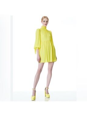 Alice + Olivia Mock dress with Puff Sleeves